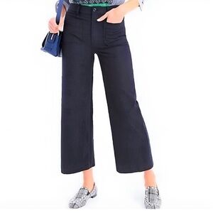 J.Crew‎ Point Sur Twill Wide Leg Sailor Crop Pant Patch Pockets Blue 27